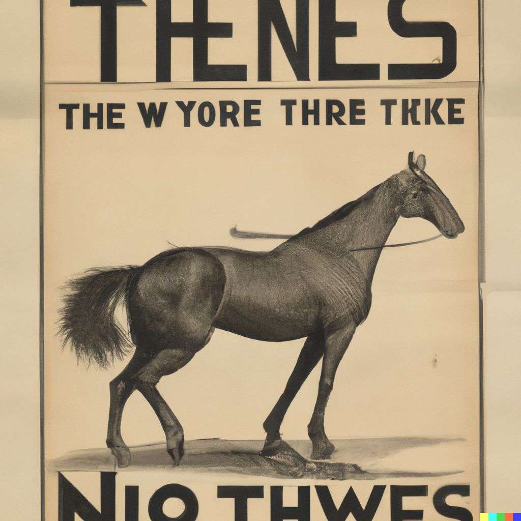 a horse, front page of The New York Times, 1940